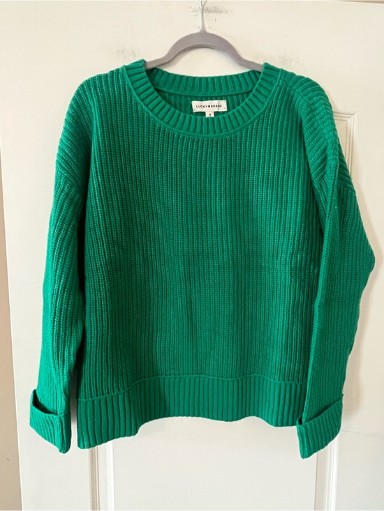 Sweaters - Lucky Brand Green Ribbed Crewneck Sweater Women’s Size 1X